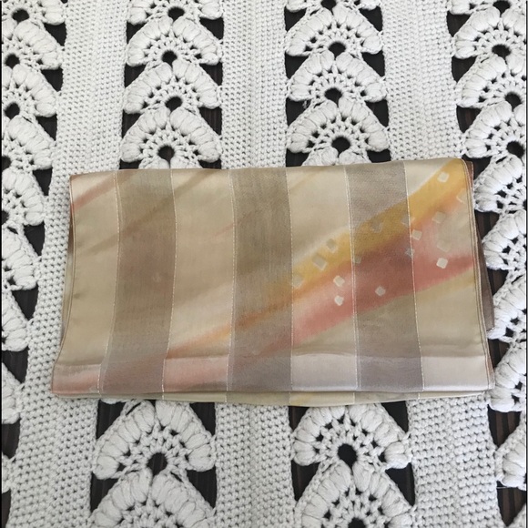 Vintage Abstract Pattern Dress Scarf Silver Strips - Picture 6 of 12